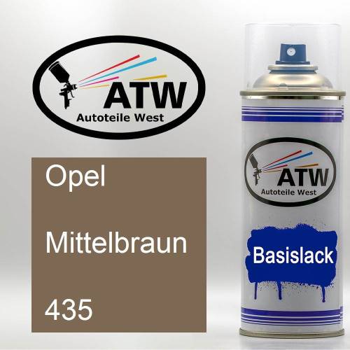 Opel, Mittelbraun, 435: 400ml Sprühdose, von ATW Autoteile West.