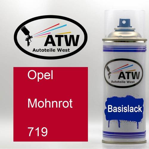 Opel, Mohnrot, 719: 400ml Sprühdose, von ATW Autoteile West.