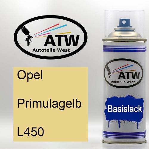 Opel, Primulagelb, L450: 400ml Sprühdose, von ATW Autoteile West.