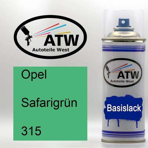 Opel, Safarigrün, 315: 400ml Sprühdose, von ATW Autoteile West.