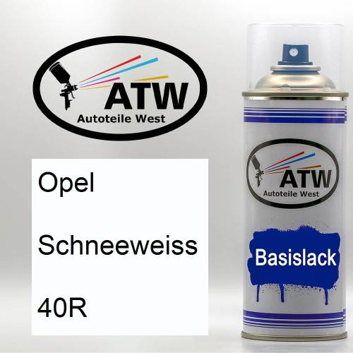 Opel, Schneeweiss, 40R: 400ml Sprühdose, von ATW Autoteile West.