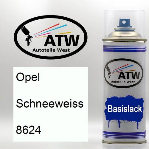 Opel, Schneeweiss, 8624: 400ml Sprühdose, von ATW Autoteile West.