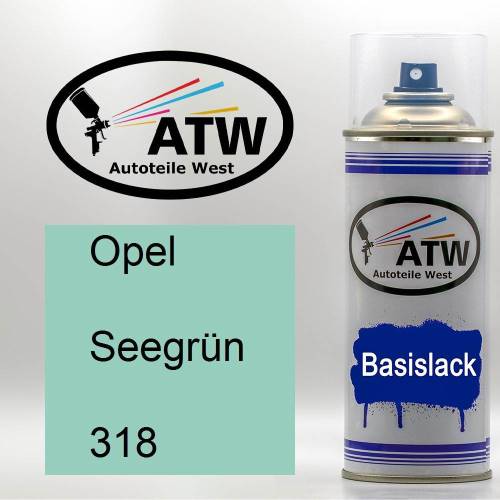 Opel, Seegrün, 318: 400ml Sprühdose, von ATW Autoteile West.