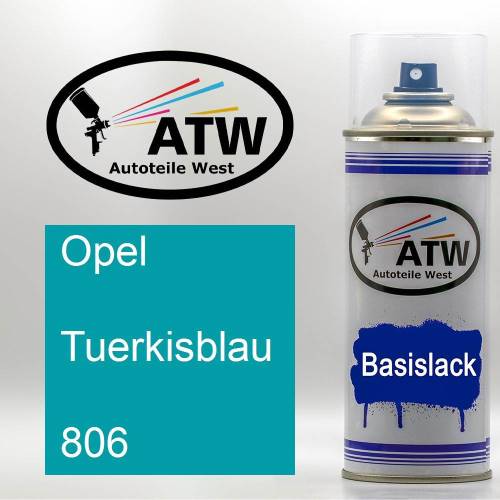 Opel, Tuerkisblau, 806: 400ml Sprühdose, von ATW Autoteile West.