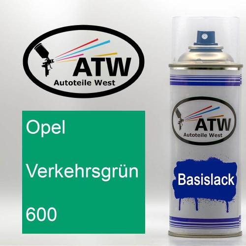 Opel, Verkehrsgrün, 600: 400ml Sprühdose, von ATW Autoteile West.