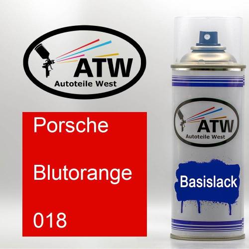 Porsche, Blutorange, 018: 400ml Sprühdose, von ATW Autoteile West.