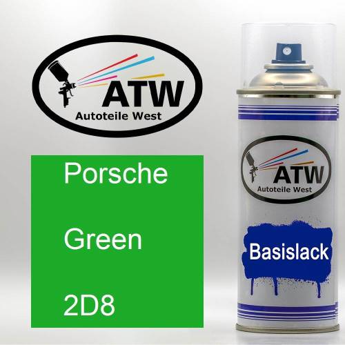 Porsche, Green, 2D8: 400ml Sprühdose, von ATW Autoteile West.