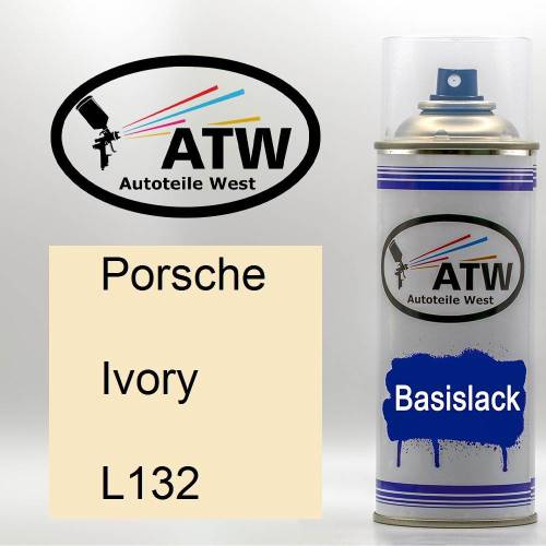 Porsche, Ivory, L132: 400ml Sprühdose, von ATW Autoteile West.