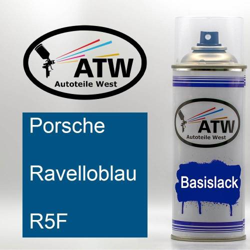 Porsche, Ravelloblau, R5F: 400ml Sprühdose, von ATW Autoteile West.