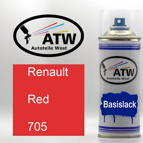 Renault, Red, 705: 400ml Sprühdose, von ATW Autoteile West.