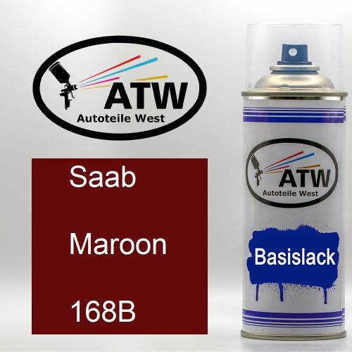 Saab, Maroon, 168B: 400ml Sprühdose, von ATW Autoteile West.