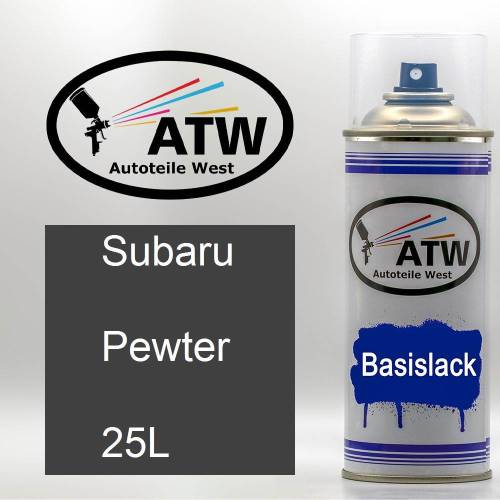 Subaru, Pewter, 25L: 400ml Sprühdose, von ATW Autoteile West.