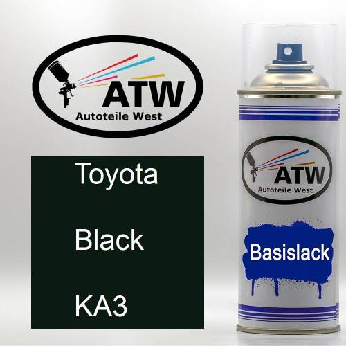 Toyota, Black, KA3: 400ml Sprühdose, von ATW Autoteile West.