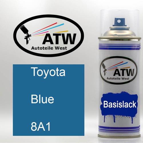 Toyota, Blue, 8A1: 400ml Sprühdose, von ATW Autoteile West.