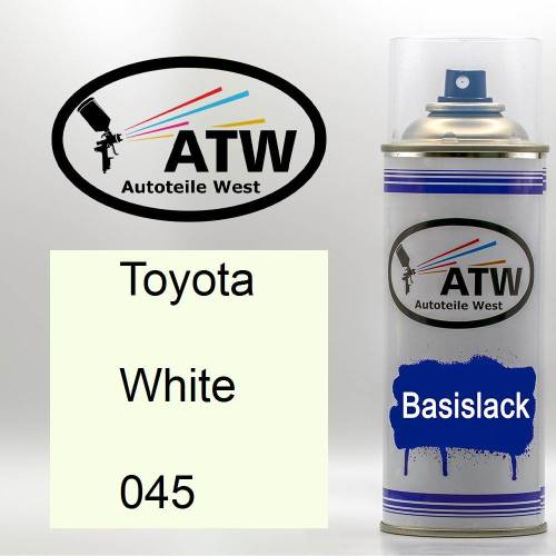 Toyota, White, 045: 400ml Sprühdose, von ATW Autoteile West.