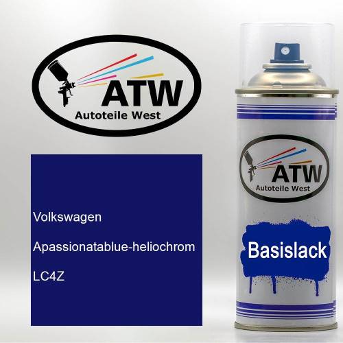 Volkswagen, Apassionatablue-heliochrom, LC4Z: 400ml Sprühdose, von ATW Autoteile West.