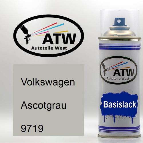 Volkswagen, Ascotgrau, 9719: 400ml Sprühdose, von ATW Autoteile West.