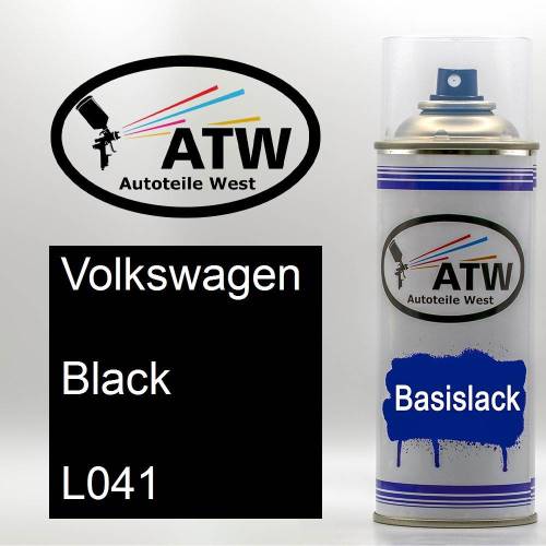 Volkswagen, Black, L041: 400ml Sprühdose, von ATW Autoteile West.