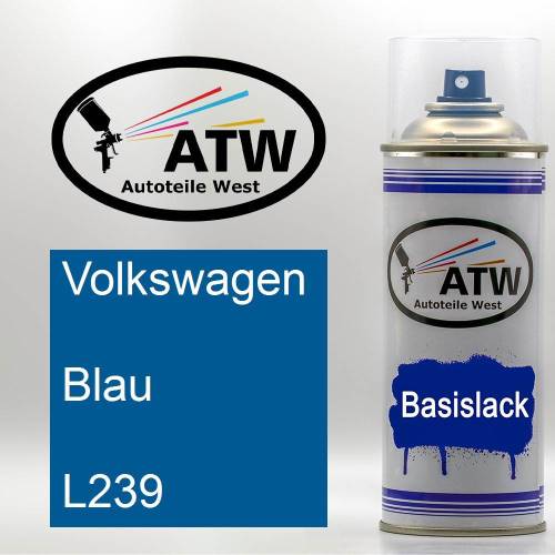 Volkswagen, Blau, L239: 400ml Sprühdose, von ATW Autoteile West.