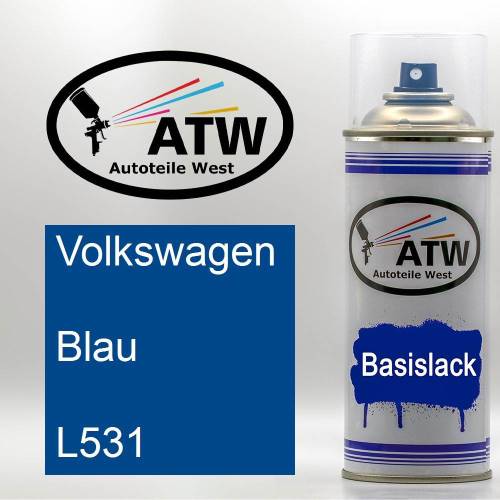 Volkswagen, Blau, L531: 400ml Sprühdose, von ATW Autoteile West.