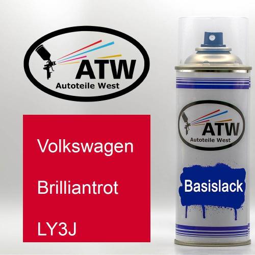 Volkswagen, Brilliantrot, LY3J: 400ml Sprühdose, von ATW Autoteile West.