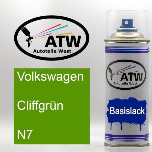 Volkswagen, Cliffgrün, N7: 400ml Sprühdose, von ATW Autoteile West.