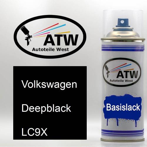 Volkswagen, Deepblack, LC9X: 400ml Sprühdose, von ATW Autoteile West.