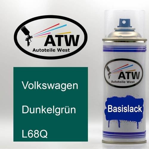 Volkswagen, Dunkelgrün, L68Q: 400ml Sprühdose, von ATW Autoteile West.