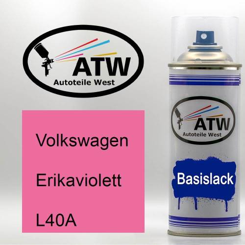 Volkswagen, Erikaviolett, L40A: 400ml Sprühdose, von ATW Autoteile West.