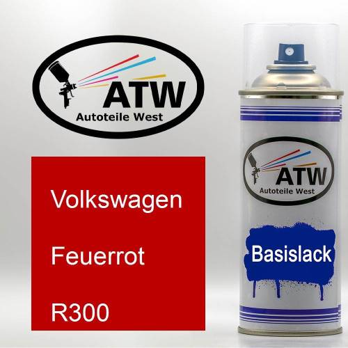 Volkswagen, Feuerrot, R300: 400ml Sprühdose, von ATW Autoteile West.