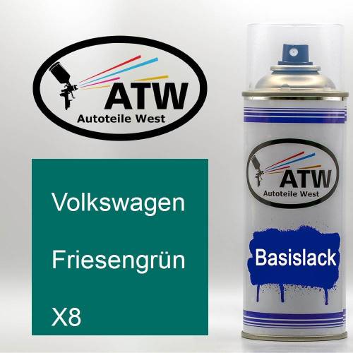 Volkswagen, Friesengrün, X8: 400ml Sprühdose, von ATW Autoteile West.