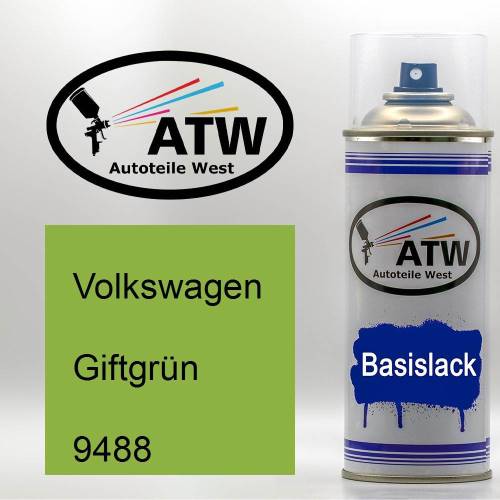 Volkswagen, Giftgrün, 9488: 400ml Sprühdose, von ATW Autoteile West.