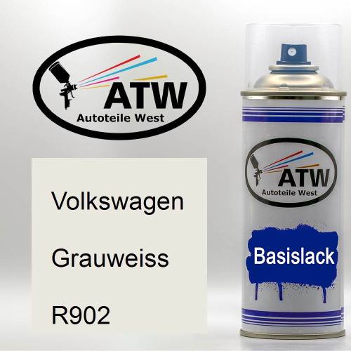 Volkswagen, Grauweiss, R902: 400ml Sprühdose, von ATW Autoteile West.