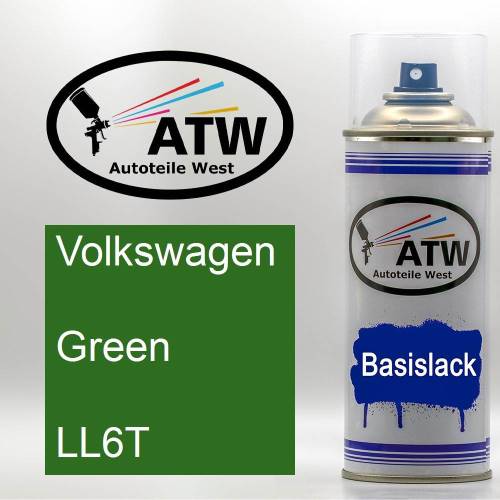 Volkswagen, Green, LL6T: 400ml Sprühdose, von ATW Autoteile West.