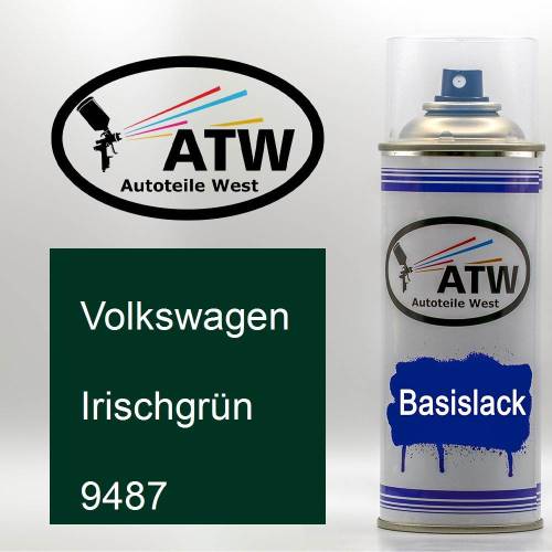 Volkswagen, Irischgrün, 9487: 400ml Sprühdose, von ATW Autoteile West.