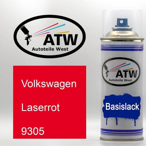 Volkswagen, Laserrot, 9305: 400ml Sprühdose, von ATW Autoteile West.