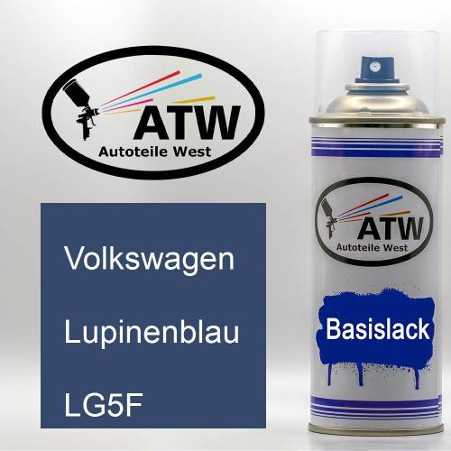 Volkswagen, Lupinenblau, LG5F: 400ml Sprühdose, von ATW Autoteile West.