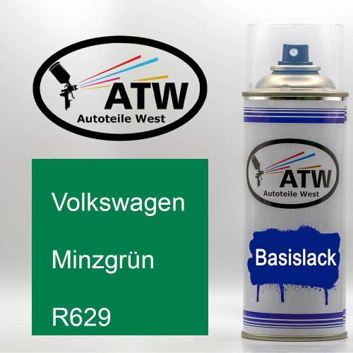 Volkswagen, Minzgrün, R629: 400ml Sprühdose, von ATW Autoteile West.