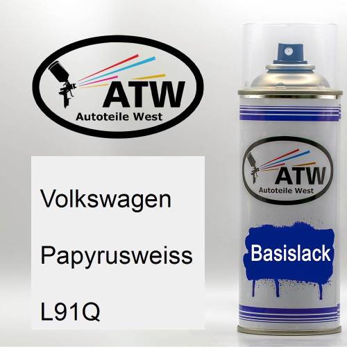 Volkswagen, Papyrusweiss, L91Q: 400ml Sprühdose, von ATW Autoteile West.