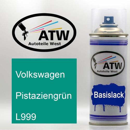 Volkswagen, Pistaziengrün, L999: 400ml Sprühdose, von ATW Autoteile West.