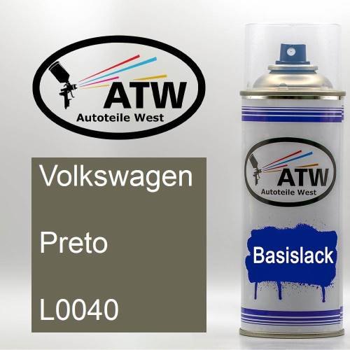 Volkswagen, Preto, L0040: 400ml Sprühdose, von ATW Autoteile West.