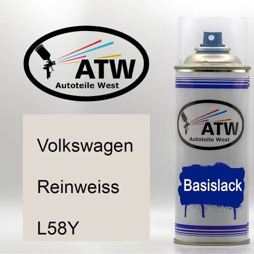 Volkswagen, Reinweiss, L58Y: 400ml Sprühdose, von ATW Autoteile West.