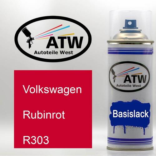 Volkswagen, Rubinrot, R303: 400ml Sprühdose, von ATW Autoteile West.