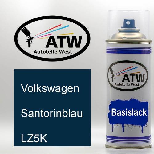 Volkswagen, Santorinblau, LZ5K: 400ml Sprühdose, von ATW Autoteile West.