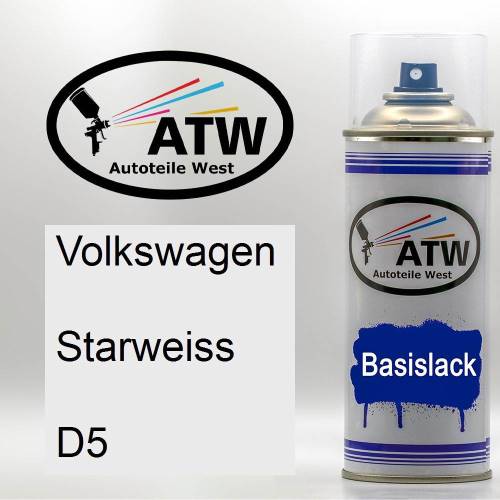 Volkswagen, Starweiss, D5: 400ml Sprühdose, von ATW Autoteile West.