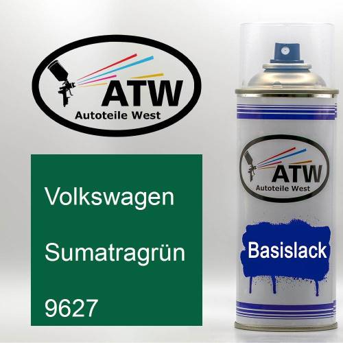 Volkswagen, Sumatragrün, 9627: 400ml Sprühdose, von ATW Autoteile West.