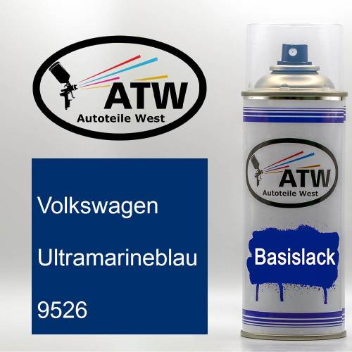 Volkswagen, Ultramarineblau, 9526: 400ml Sprühdose, von ATW Autoteile West.