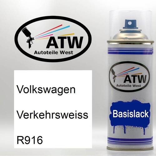 Volkswagen, Verkehrsweiss, R916: 400ml Sprühdose, von ATW Autoteile West.