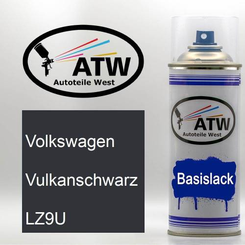 Volkswagen, Vulkanschwarz, LZ9U: 400ml Sprühdose, von ATW Autoteile West.