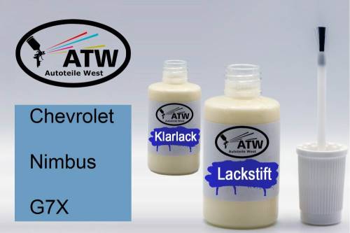 Chevrolet, Nimbus, G7X: 20ml Lackstift + 20ml Klarlack - Set, von ATW Autoteile West.